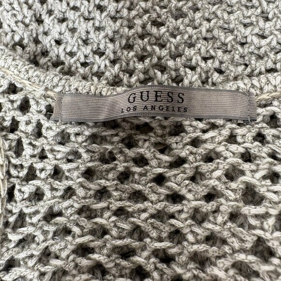 Guess  Bohemian Crochet Top Womens Medium Side Detailing Sleeveless Gray  Tank - Picture 6 of 10